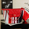 Chanel 2026 Bag 54cm Red Mix Colors Canvas Leather