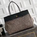 Chanel 2026 Large Shopping Bag 43cm Black Tweed Calfskin 363309